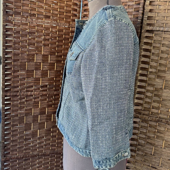 Chico's Denim & Tweed Jean Jacket - Picture 7 of 10